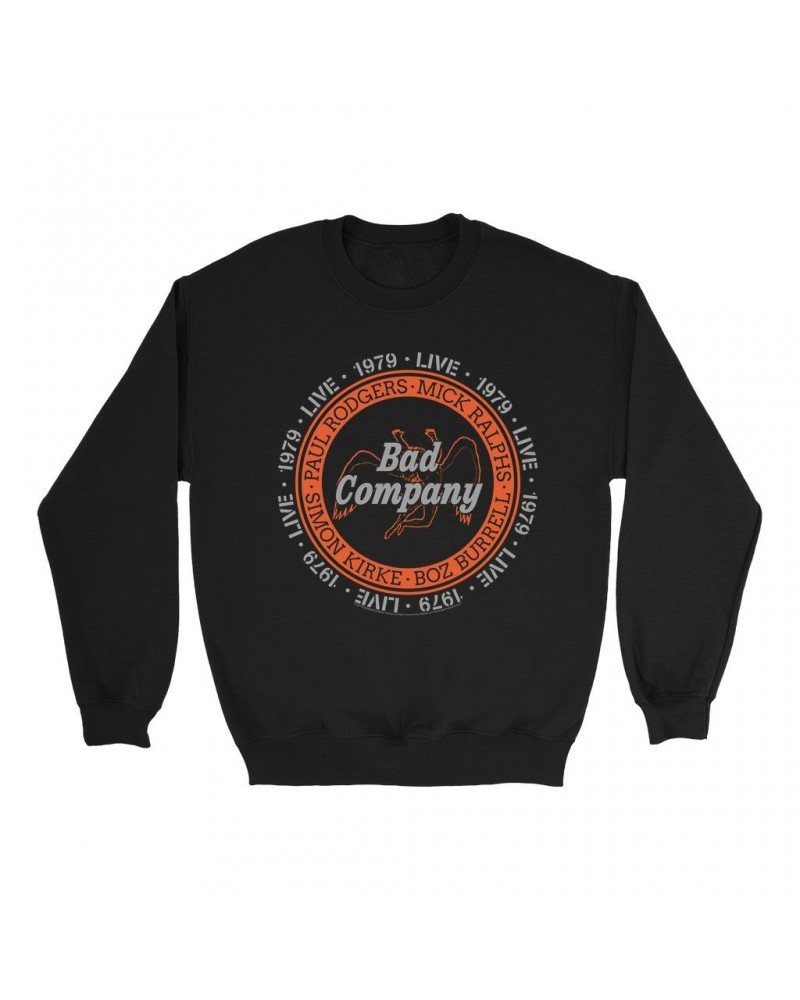 Bad Company Sweatshirt | Live In Concert 1979 Sweatshirt $17.13 Sweatshirts