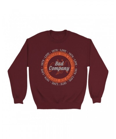 Bad Company Sweatshirt | Live In Concert 1979 Sweatshirt $17.13 Sweatshirts