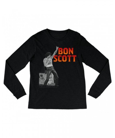 Bon Scott Long Sleeve Shirt | On Stage Design Shirt $13.48 Shirts