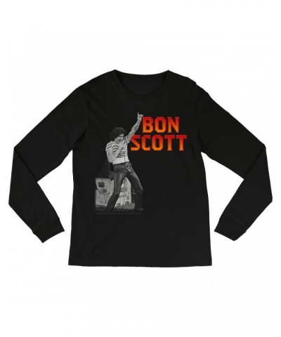 Bon Scott Long Sleeve Shirt | On Stage Design Shirt $13.48 Shirts