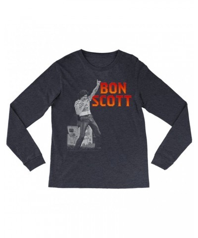 Bon Scott Long Sleeve Shirt | On Stage Design Shirt $13.48 Shirts