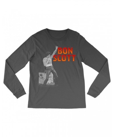 Bon Scott Long Sleeve Shirt | On Stage Design Shirt $13.48 Shirts