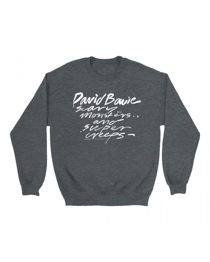 David Bowie Sweatshirt | Scary Monsters And Super Creeps Sweatshirt $13.98 Sweatshirts