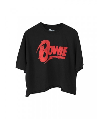 David Bowie Red Bowie Text Black T-Shirt $8.75 Shirts