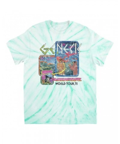 Genesis T-Shirt | And Then There Were Three '78 World Tour Distressed Tie Dye Shirt $12.67 Shirts