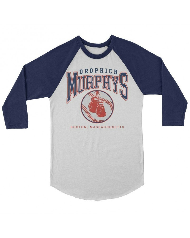 Dropkick Murphys Clear the Bench Raglan (White/Navy) $16.85 Shirts