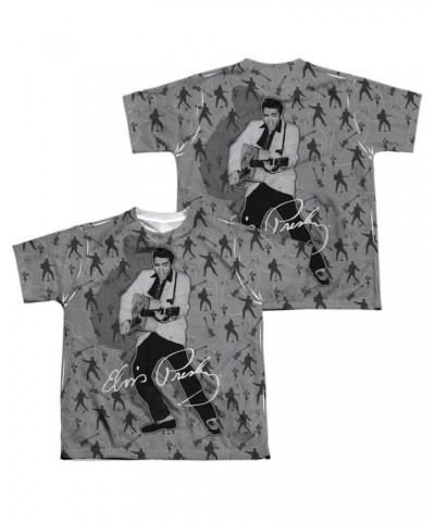 Elvis Presley Youth Shirt | ROCKIN ALL OVER (FRONT/BACK PRINT) Sublimated Tee $8.61 Kids