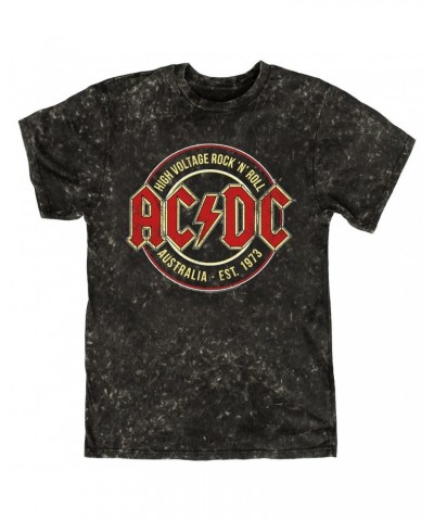 AC/DC T-shirt | High Voltage Rock n' Roll Australia Mineral Wash Shirt $13.18 Shirts