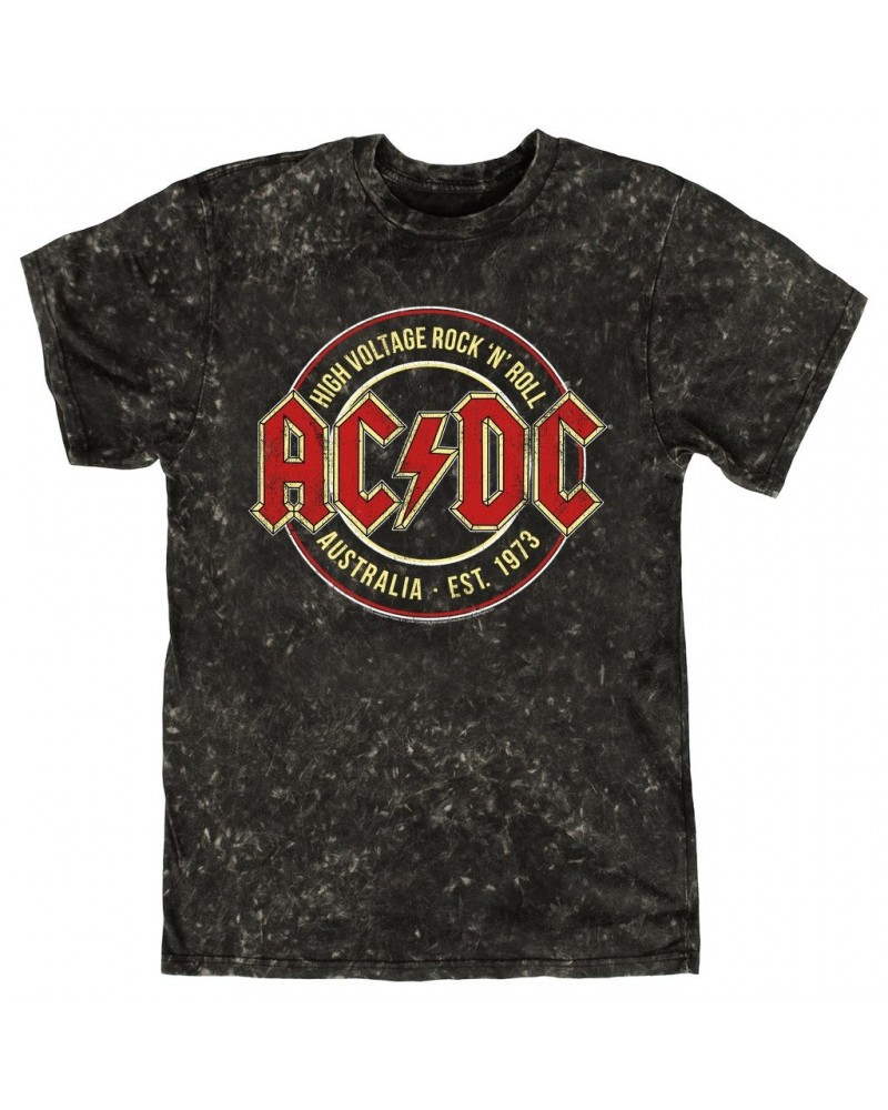 AC/DC T-shirt | High Voltage Rock n' Roll Australia Mineral Wash Shirt $13.18 Shirts