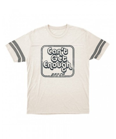 Bad Company T-Shirt | Can't Get Enough Logo Distressed Football Shirt $16.48 Shirts