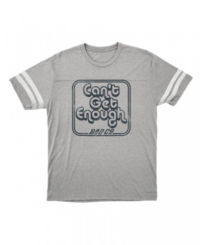 Bad Company T-Shirt | Can't Get Enough Logo Distressed Football Shirt $16.48 Shirts