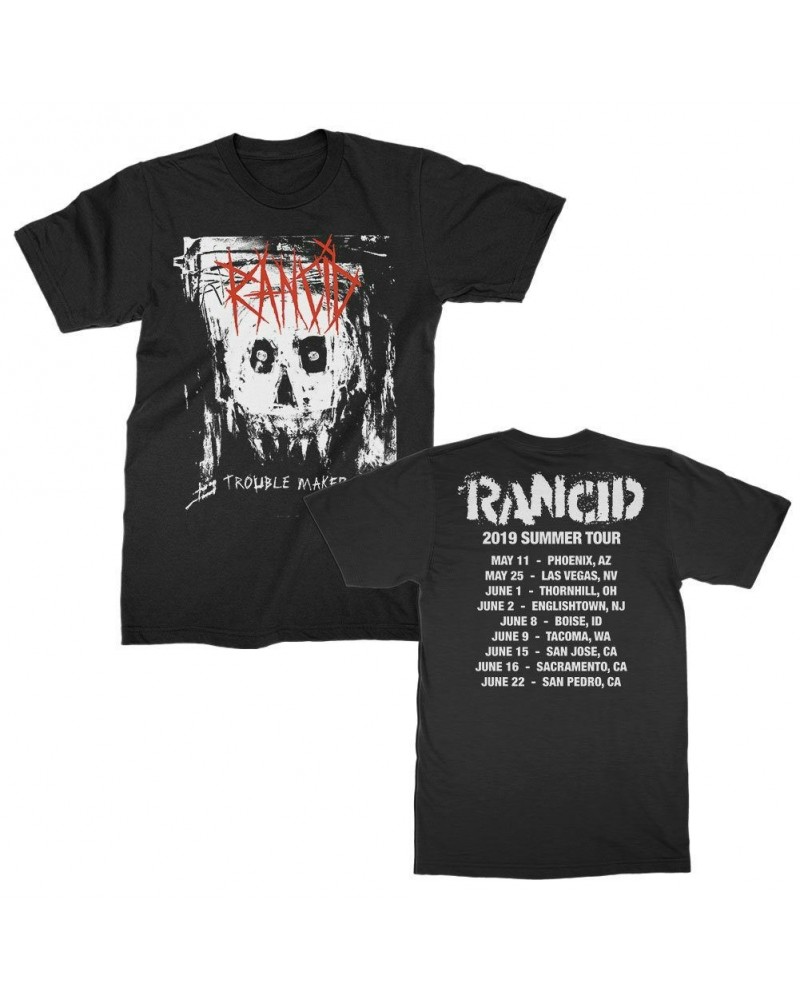 Rancid Trouble Maker Skull 2019 Tour T-Shirt (Black) $7.88 Shirts