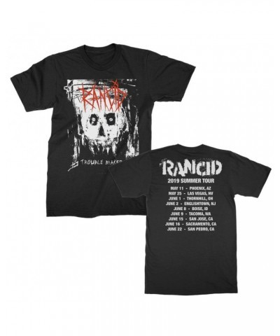 Rancid Trouble Maker Skull 2019 Tour T-Shirt (Black) $7.88 Shirts