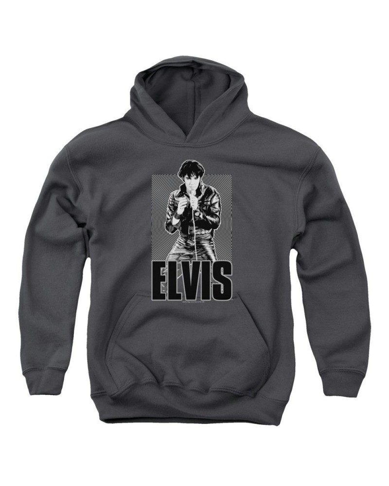 Elvis Presley Youth Hoodie | LEATHER Pull-Over Sweatshirt $10.73 Sweatshirts