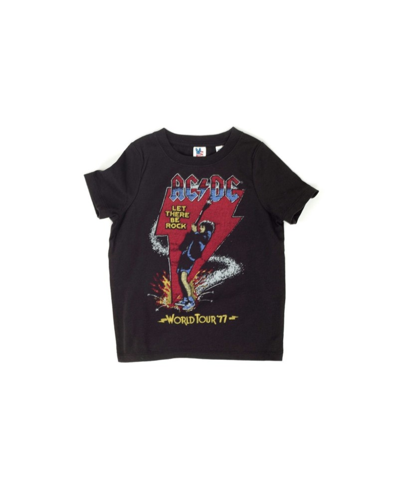 AC/DC Kids Black Let There Be Rock World Tour '77 T-Shirt $2.00 Shirts