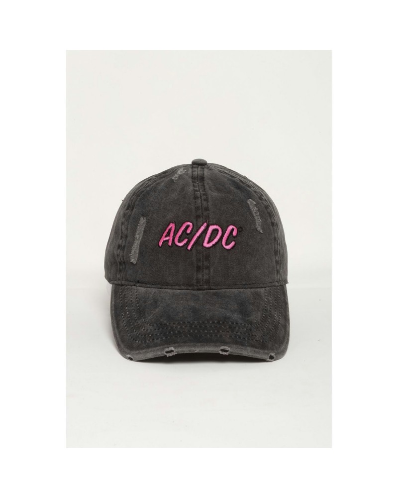 AC/DC Embroidered Denim Baseball Cap Charcoal $9.00 Hats