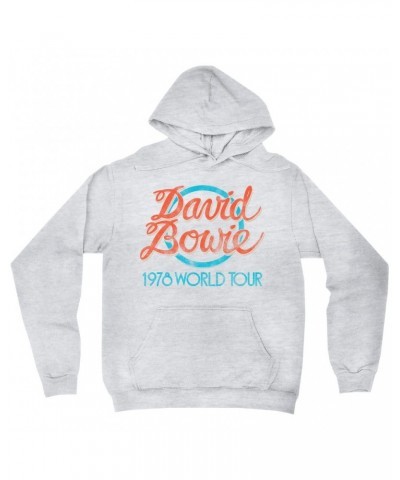 David Bowie Hoodie | Turquoise 1978 World Tour Distressed Hoodie $18.38 Sweatshirts