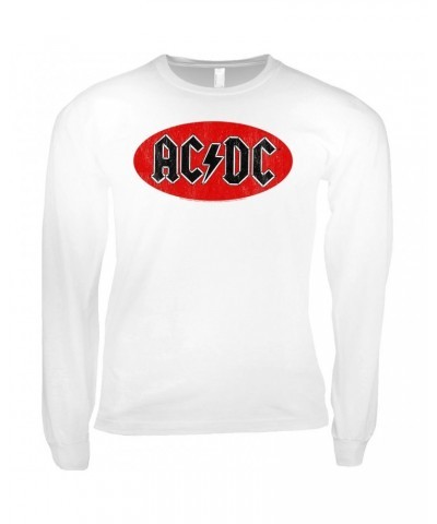 AC/DC Long Sleeve Shirt | Bumper Sticker Logo Distressed Shirt $14.68 Shirts