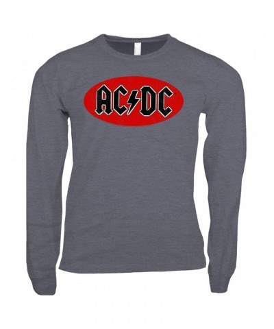 AC/DC Long Sleeve Shirt | Bumper Sticker Logo Distressed Shirt $14.68 Shirts