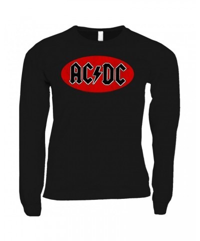 AC/DC Long Sleeve Shirt | Bumper Sticker Logo Distressed Shirt $14.68 Shirts