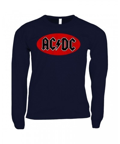 AC/DC Long Sleeve Shirt | Bumper Sticker Logo Distressed Shirt $14.68 Shirts