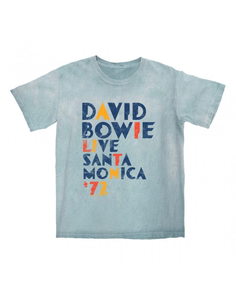 David Bowie T-shirt | LIVE In Santa Monica 1972 Distressed Color Blast Shirt $12.28 Shirts