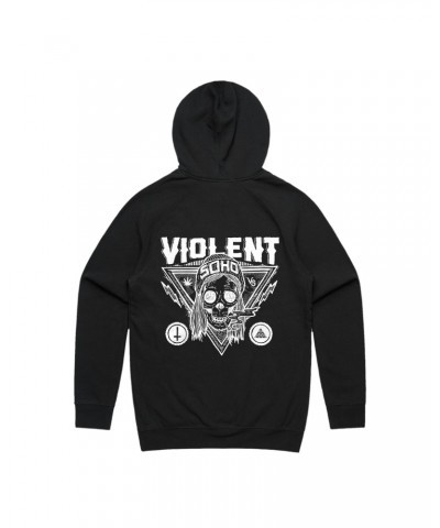 Violent Soho Blazin' Skull Hoodie (Black) $22.98 Sweatshirts