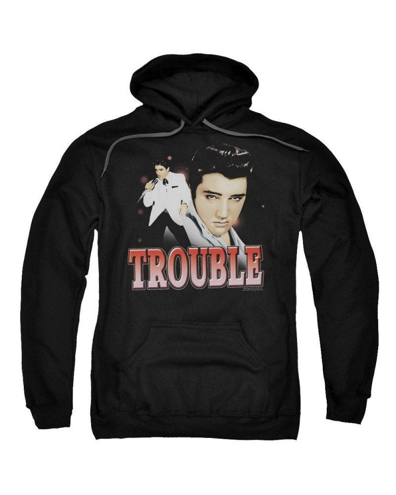 Elvis Presley Hoodie | TROUBLE Pull-Over Sweatshirt $11.20 Sweatshirts