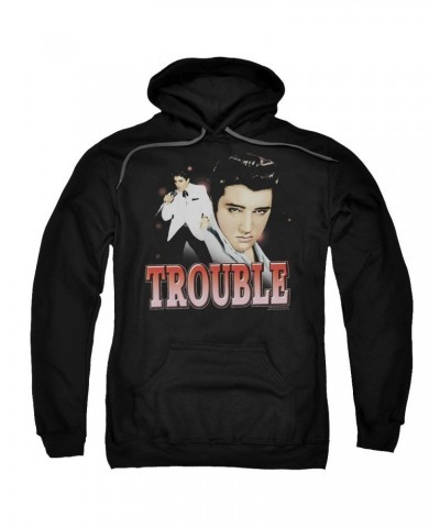 Elvis Presley Hoodie | TROUBLE Pull-Over Sweatshirt $11.20 Sweatshirts