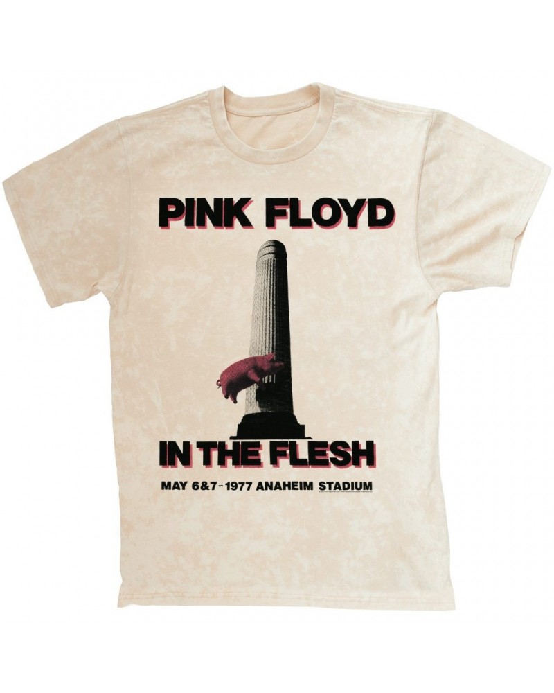 Pink Floyd T-shirt | In The Flesh 1977 Anaheim Stadium Concert Mineral Wash Shirt $14.08 Shirts