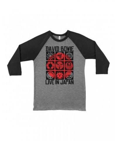 David Bowie 3/4 Sleeve Baseball Tee | Live In Japan Concert Poster Shirt $9.88 Shirts