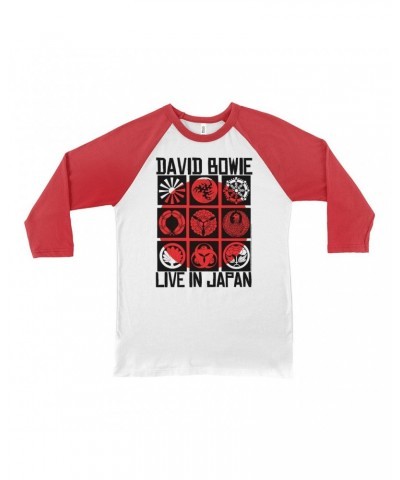 David Bowie 3/4 Sleeve Baseball Tee | Live In Japan Concert Poster Shirt $9.88 Shirts