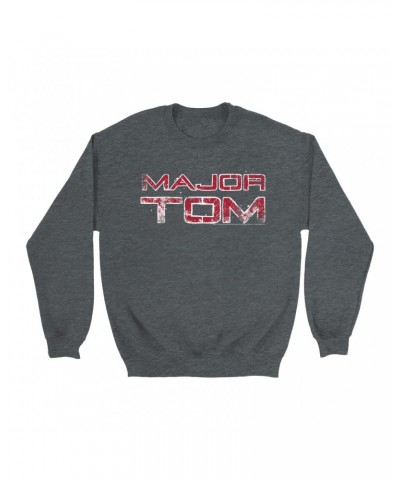 David Bowie Sweatshirt | Major Tom White Design Distressed Sweatshirt $12.58 Sweatshirts