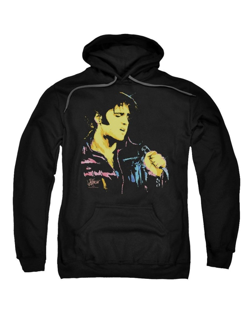 Elvis Presley Hoodie | NEON ELVIS Pull-Over Sweatshirt $10.88 Sweatshirts