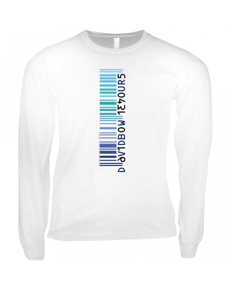 David Bowie Long Sleeve Shirt | Hours Album Barcode Shirt $13.78 Shirts