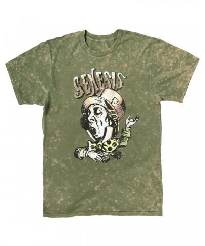 Genesis T-shirt | Metallic Mad Hatter Image Mineral Wash Shirt $14.08 Shirts