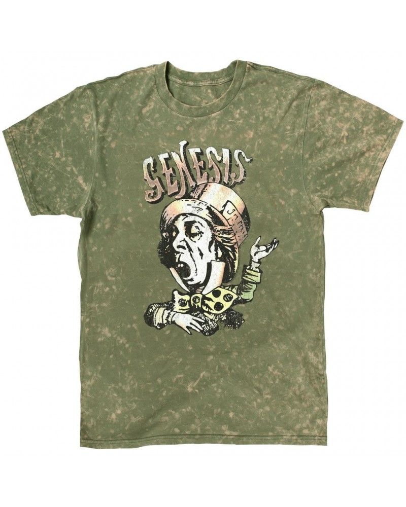 Genesis T-shirt | Metallic Mad Hatter Image Mineral Wash Shirt $14.08 Shirts