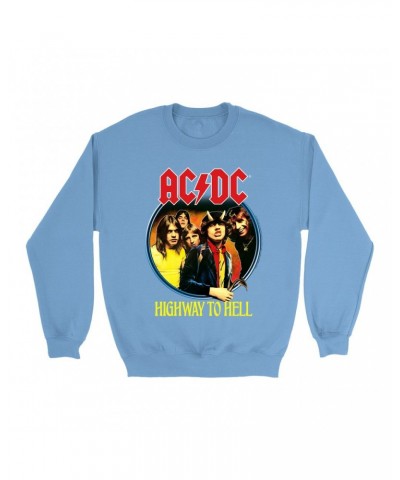 AC/DC Bright Colored Sweatshirt | Highway To Hell Group Design Sweatshirt $11.53 Sweatshirts