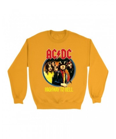 AC/DC Bright Colored Sweatshirt | Highway To Hell Group Design Sweatshirt $11.53 Sweatshirts