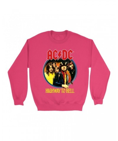 AC/DC Bright Colored Sweatshirt | Highway To Hell Group Design Sweatshirt $11.53 Sweatshirts