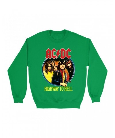 AC/DC Bright Colored Sweatshirt | Highway To Hell Group Design Sweatshirt $11.53 Sweatshirts