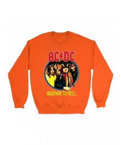 AC/DC Bright Colored Sweatshirt | Highway To Hell Group Design Sweatshirt $11.53 Sweatshirts