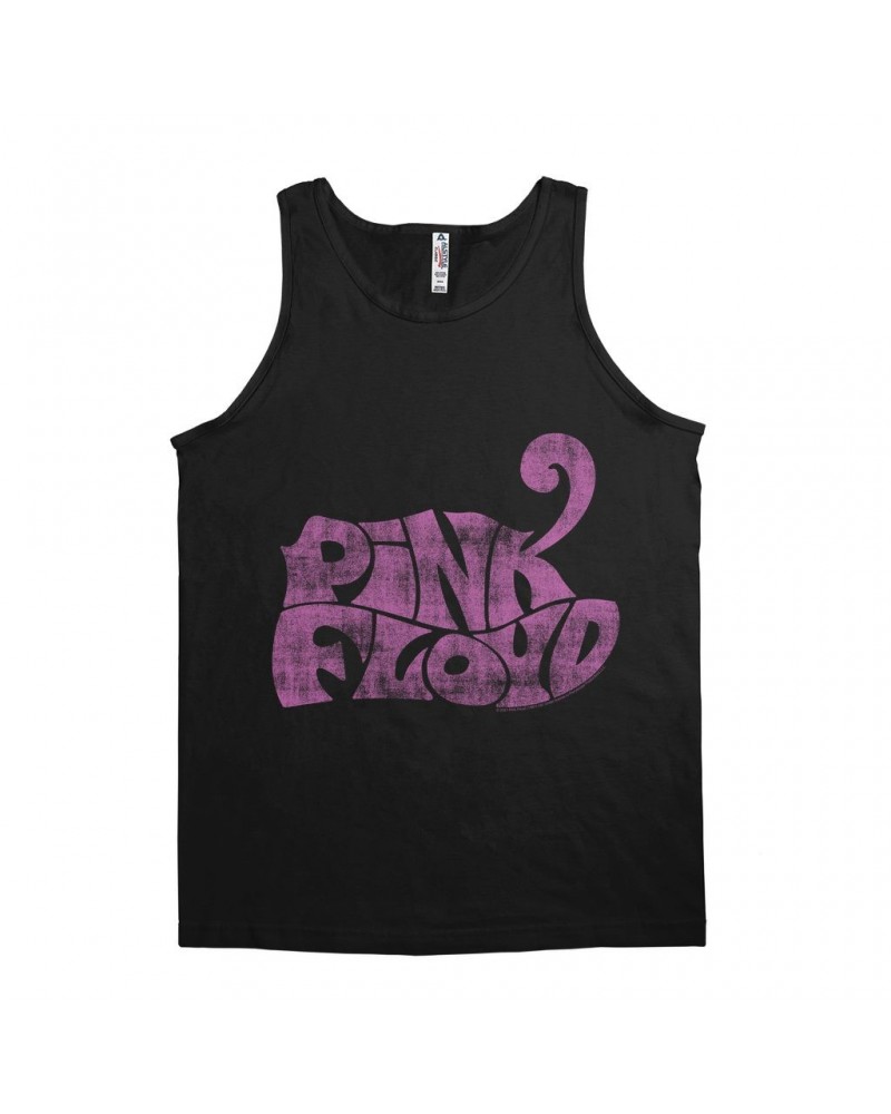 Pink Floyd Unisex Tank Top | Groovy Logo Distressed Pink Shirt $10.98 Shirts